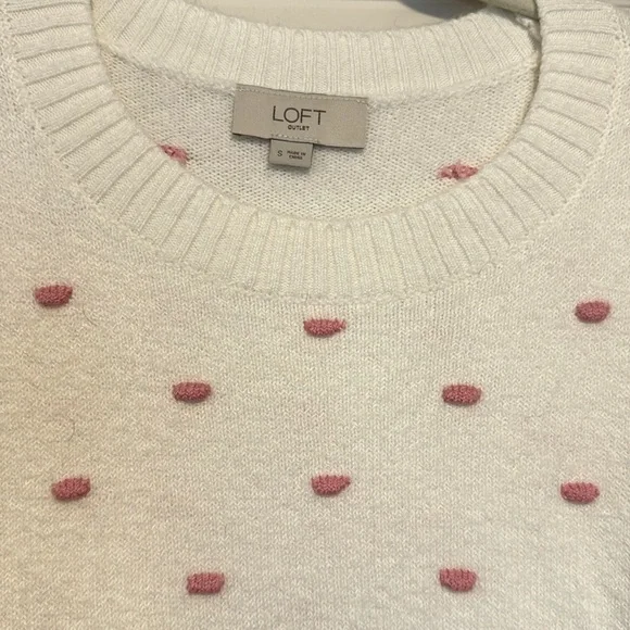 LOFT Outlet Dot Crew Neck Sweater - Picture 2 of 4